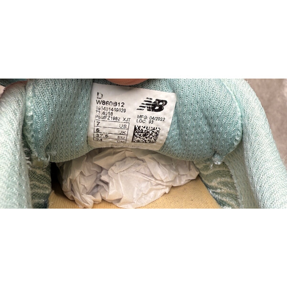 New Balance Fresh Foam 860 V12 Aqua Blue Running Shoes Womens Size 7 W860B12 - Picture 5 of 8